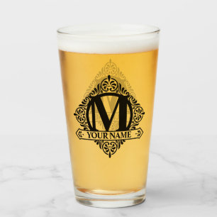 Konstruktionsglas för ornate Monogram Glaskopp