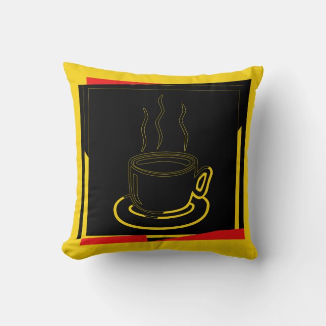 Konstruktionskläder för kaffekonsten Kopp Kudde (Framsida)