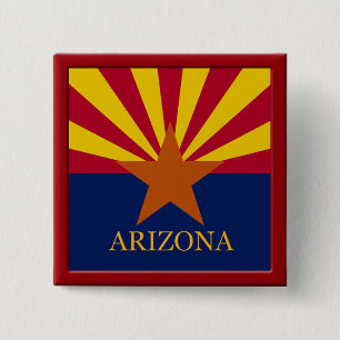 Konstruktionsknapp för Arizona Statlig flagga Knapp