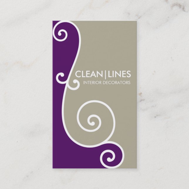 Konstruktionskort art nouveau-kurvdelning visitkort (Framsida)