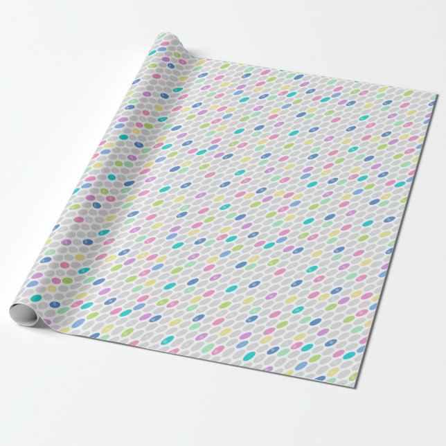 Konstruktionskretsar för sömlös färg polka dots pa presentpapper (Utrullad)