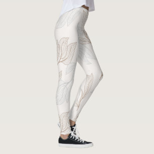 Konstruktionslager för Löv av ekologisk Abstrakt Leggings