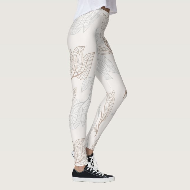 Konstruktionslager för Löv av ekologisk Abstrakt Leggings (Höger)