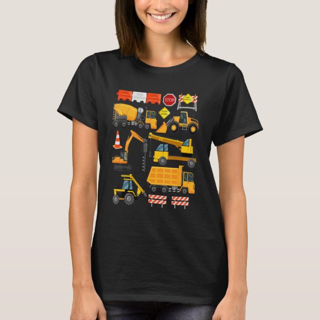 Konstruktionslastare Traktor Tömningslastare Konst T Shirt (Framsida)