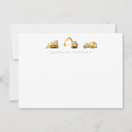 Konstruktionslastbilar brevpapper för barn anteckningskort