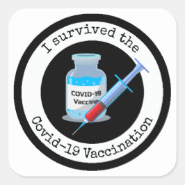 Konstruktionsmärkning för vaccinering fyrkantigt klistermärke