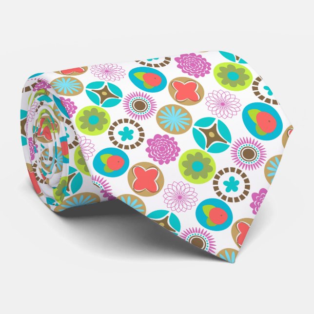 Konstruktionsnecktie för geometriska cirklar i han slips (Rullad)