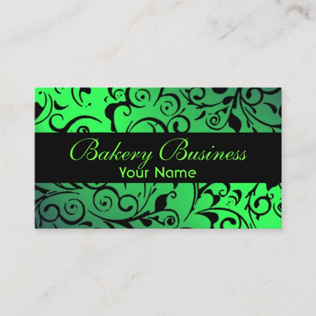 Konstruktionspapper för grönt av fuktad bagerivara visitkort (Framsida)