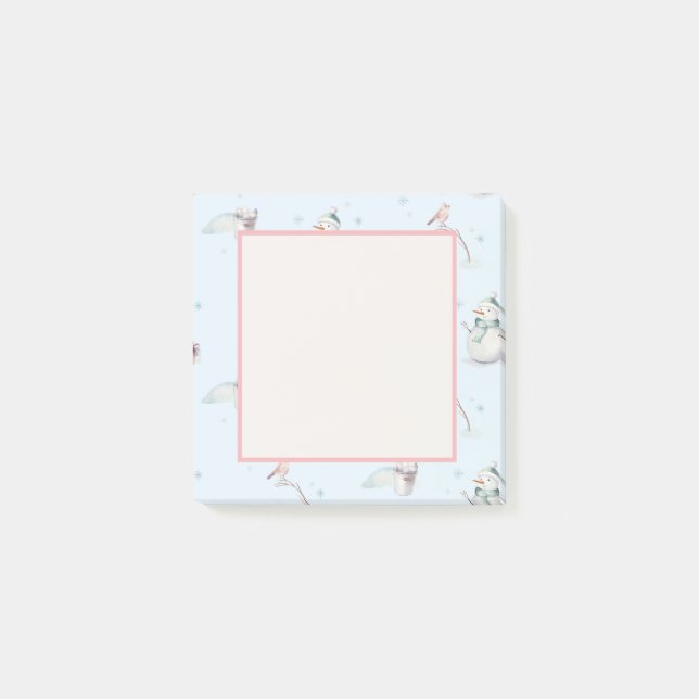 Konstruktionstext för Snögubbe Snowball Post-it Block (Framsida)