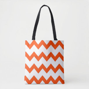 Konstruktionsvit orange för Chevron zigzag Tygkasse