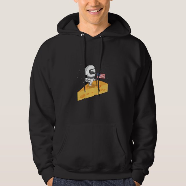 Konstruktionsyta för Astronaut Måne Landing Cheese Hoodie (Framsida)