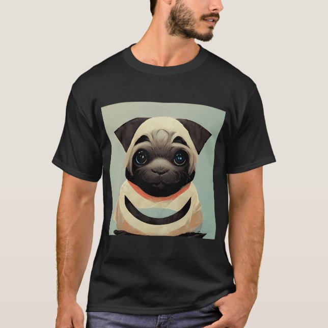 Konstruktivism Konstnärlig Pug Valp Hund Måleri Ko T Shirt (Framsida)