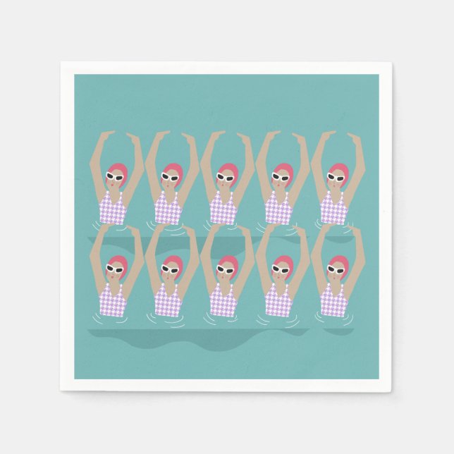 Konstsimmare | Illustration av konstnärlig simning Pappersservett (Framsidan)