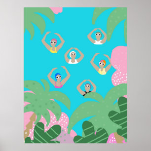 Konstsimmare Illustration av konstnärlig simning Poster