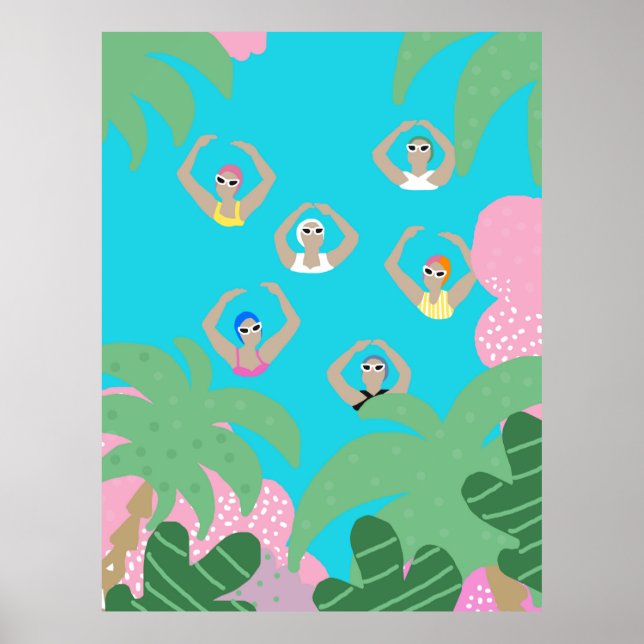 Konstsimmare | Illustration av konstnärlig simning Poster (Framsidan)