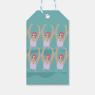 Konstsimmare Illustration av konstnärlig simning Presentetikett