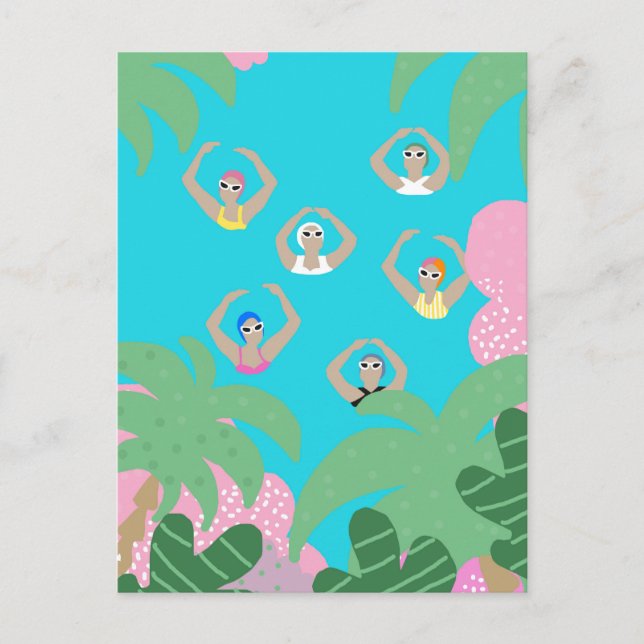 Konstsimmare | Illustration av konstnärlig simning Vykort (Framsida)