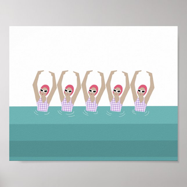 Konstsimmare | Synchro Swimming Design Art Poster (Framsidan)