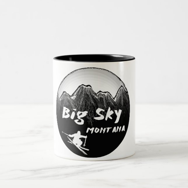 Konstskidåkare i Big Himmel Montana Två-Tonad Mugg (Center)