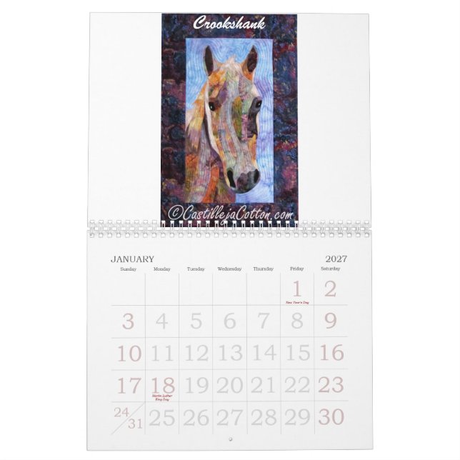 Konsttäckekalender Kalender (Jan 2027)