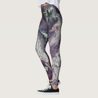 Konsttarmar av plommon Funky Leggings