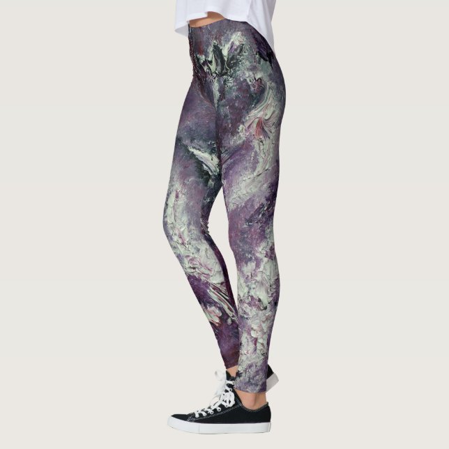 Konsttarmar av plommon Funky Leggings (Vänster)