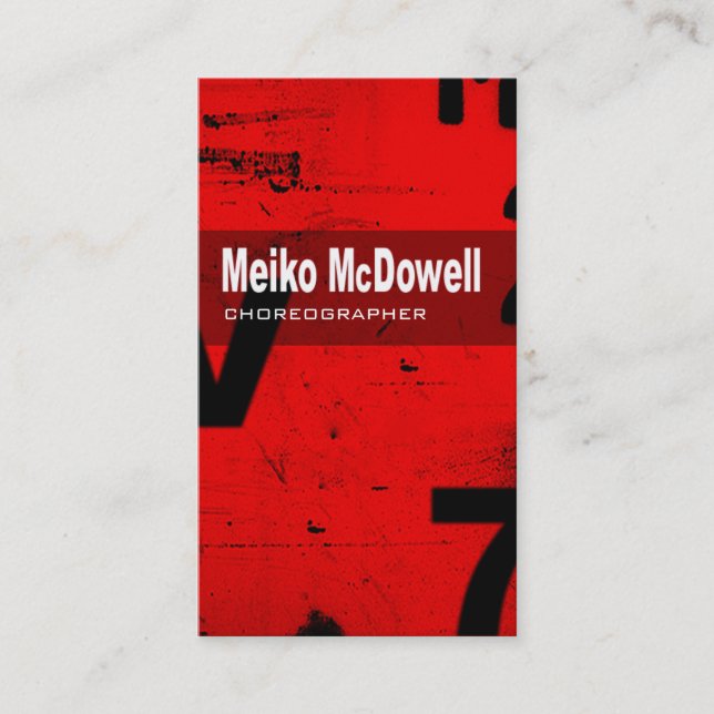 KonstTechvisitkort "koreograf ", Visitkort (Framsida)