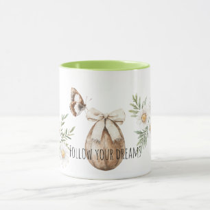 Konstträ påskägg slinga fjäril margarita blommor mugg