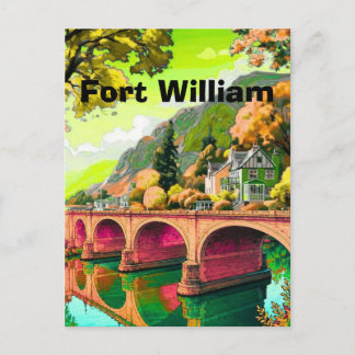 Konsttryck av Fort William, stadsbild av Fort Will Vykort