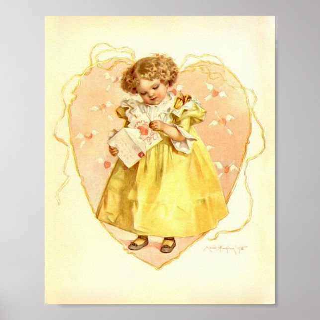Konsttryck av Maud Humphrey A Valentine's Card Poster (Framsidan)