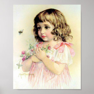 Konsttryck av Maud Humphrey Summer Girl & Bee Poster