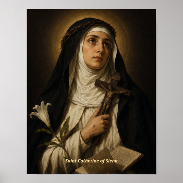 Konsttryck av Sankta Katarina av Siena Poster (Framsidan)