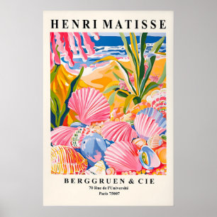 Konsttryck av snigelskal i strandstil, Matisse-sti Poster