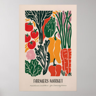 Konsttryck från bondens marknad - Färgrik grönsak Poster