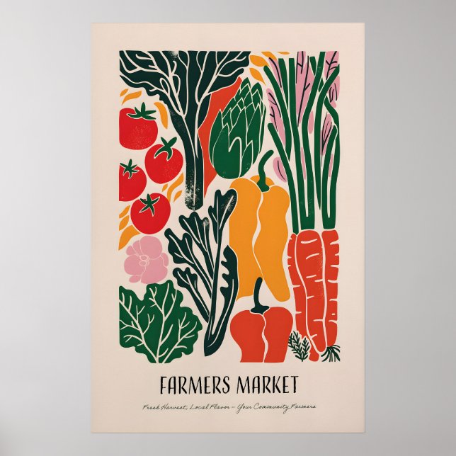 Konsttryck från bondens marknad - Färgrik grönsak Poster (Framsidan)