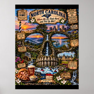 Konsttryck med North Carolina-kallelsen | State of Poster