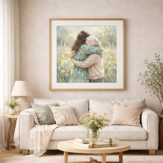 Konsttryck Poster - Mamma Och Dotter Kram