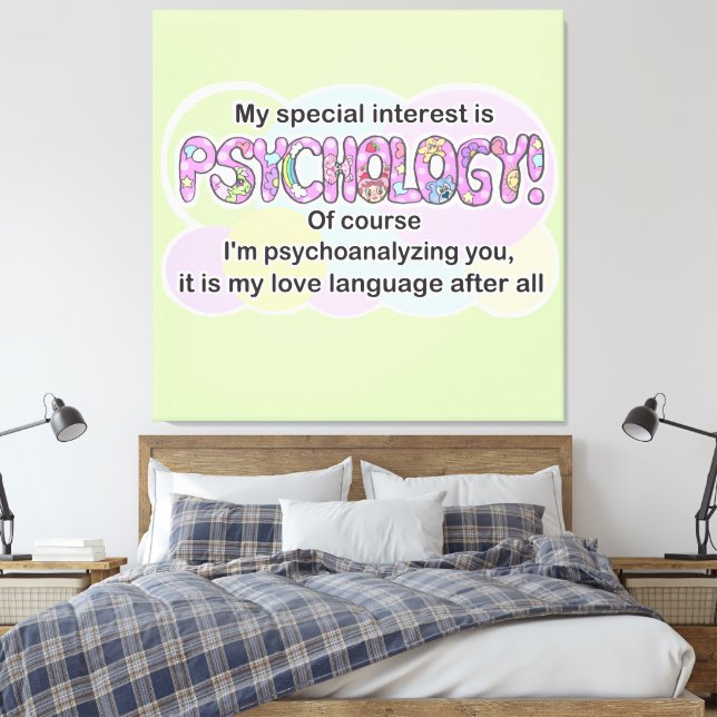 Konsttryck Psykologi Kärleksspråk (ADHD/Autistisk) Canvastryck (Insitu (sovrum))
