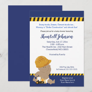 Konstuktion Baby Mörkhyllt Baby Shower Inbjudan