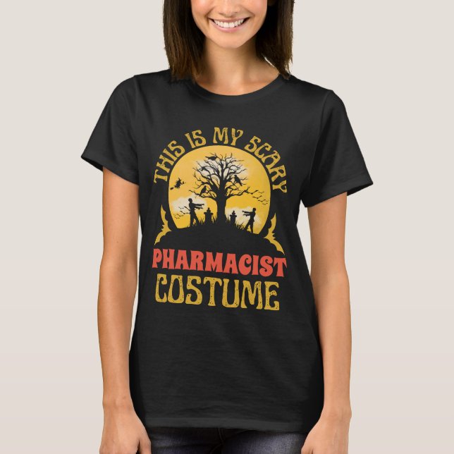 Konstumma för funny och Scary Pharmacist för Hallo T Shirt (Framsida)