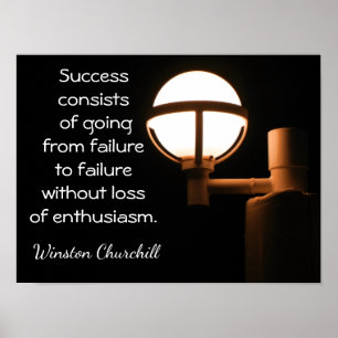 Konstutskrift ~~ Winston Churchill-citat Poster
