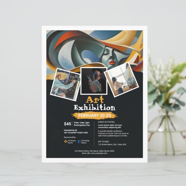 Konstutställning Evenemang Flyer Mall (Stående Fram)