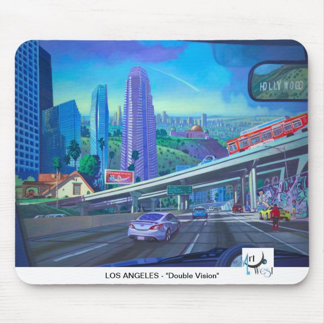 Konstväster MOUSEPAD - Los Angeles dubbel vision Musmatta (Framsidan)