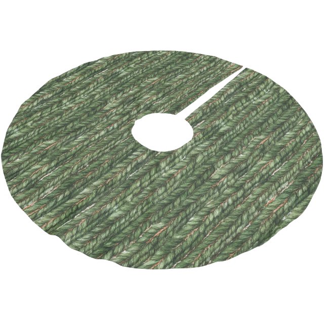 Konstvävd jul med gröna trådar julgransmatta borstad polyester (Vinklad)