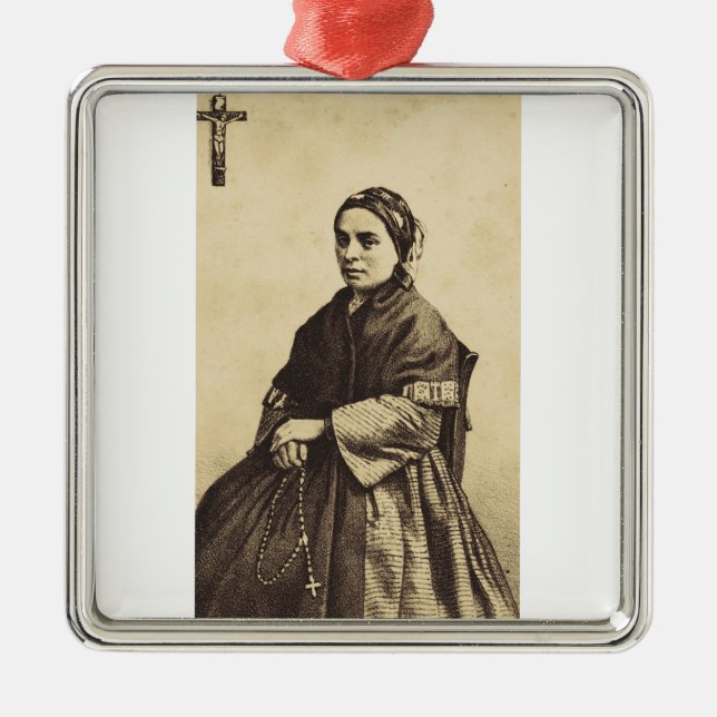 Konstverk av Sankta Bernadette Soubirous Julgransprydnad Metall (Framsidan)