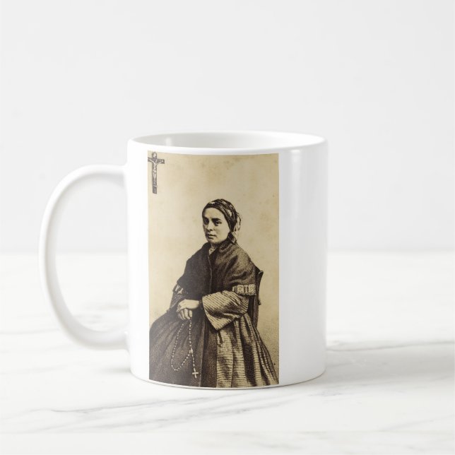 Konstverk av Sankta Bernadette Soubirous Kaffemugg (Vänster)