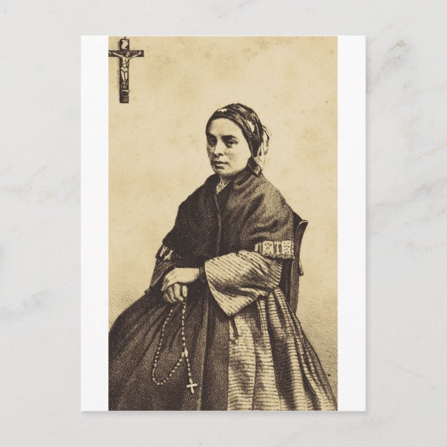 Konstverk av Sankta Bernadette Soubirous Meddelande Vykort (Framsida)
