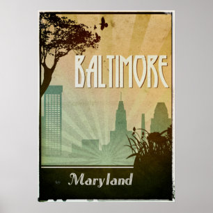 Konstverk för affisch för stad för Baltimore art