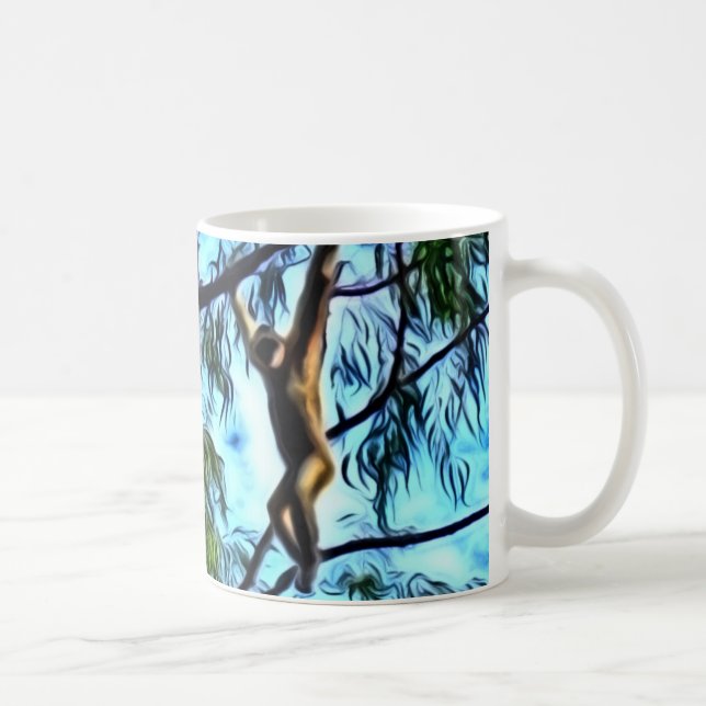 Konstverk "för hängande Gibbon" Kaffemugg (Höger)