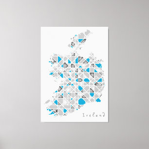 Konstverk för Irland Map  Crystal diamantstil Canvastryck